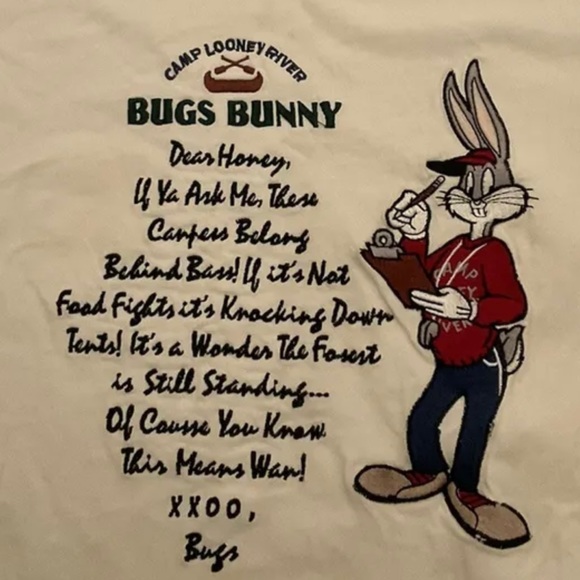 Vintage 1994 Bugs Bunny Acme Camp Looney River Shirt - Picture 2 of 6